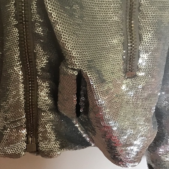 NWT Iro silver sequin Oliv jacket motorcycle style - Picture 9 of 12